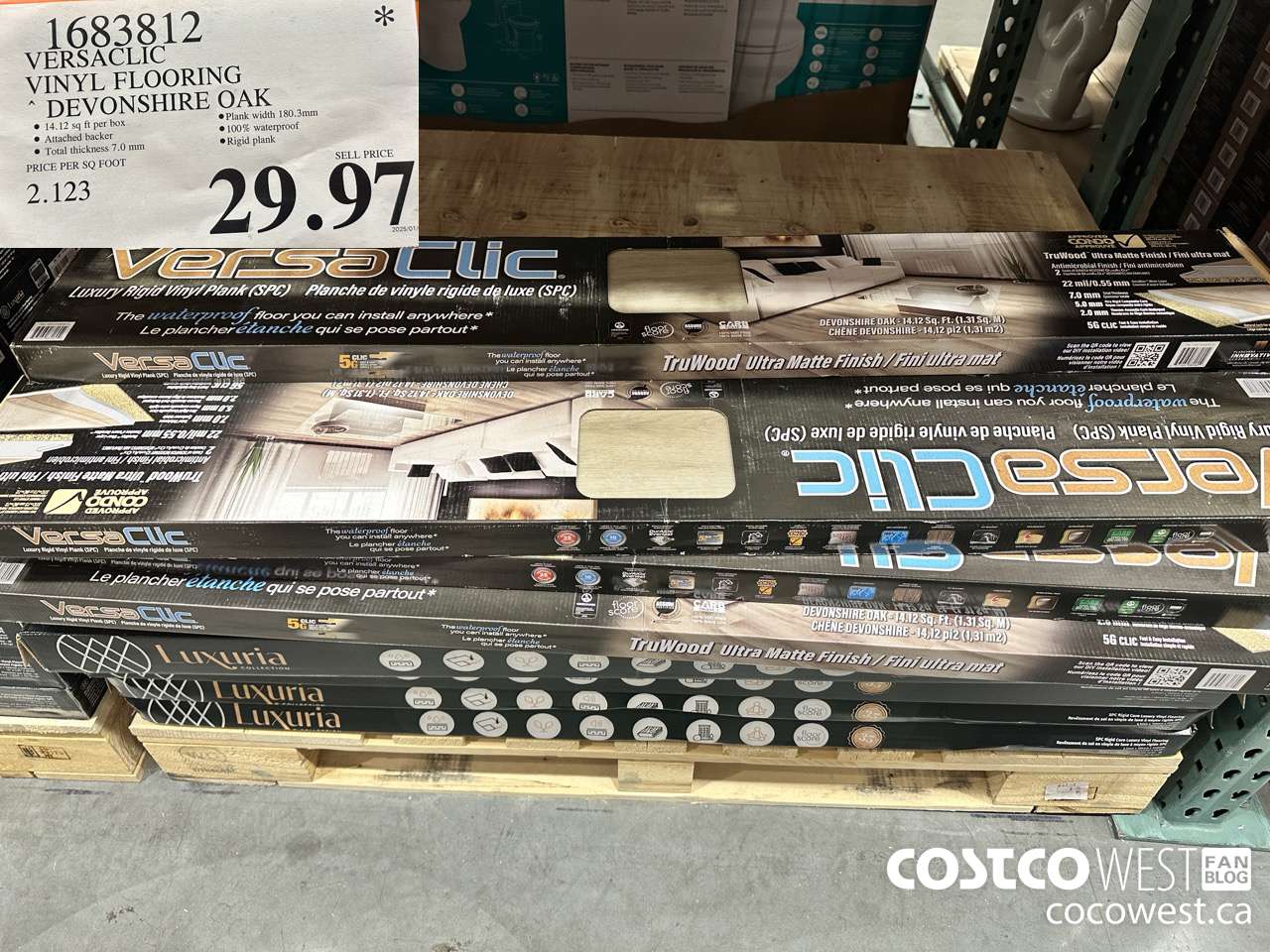 1683812 VERSACLIC VINYL FLOORING DEVONSHIRE OAK $29.97