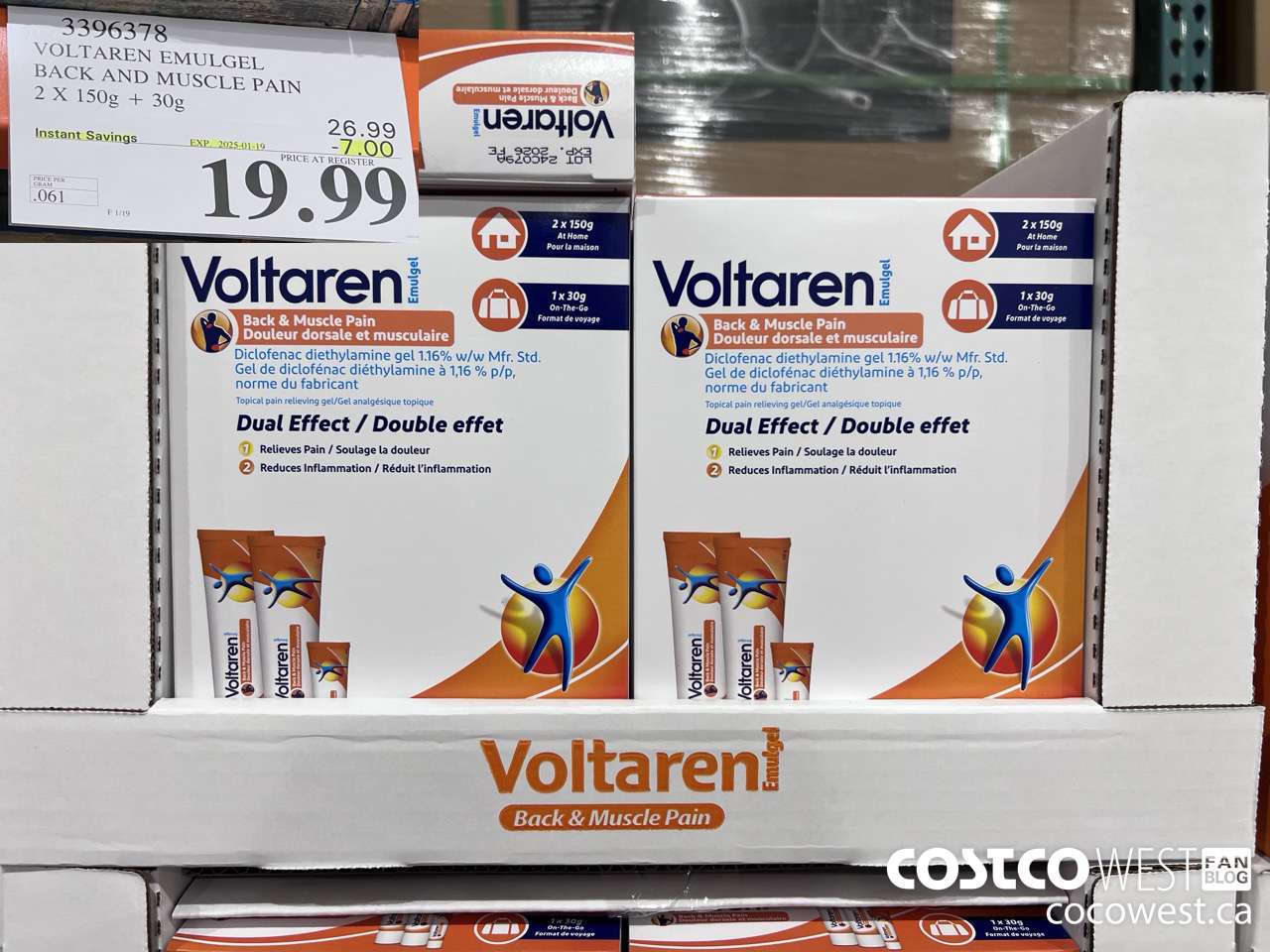 3396378 VOLTAREN EMULGEL BACK AND MUSCLE PAIN 2 X 150g + 30g ($7.00 INSTANT SAVINGS EXPIRES ON 2025-01-19) $19.99