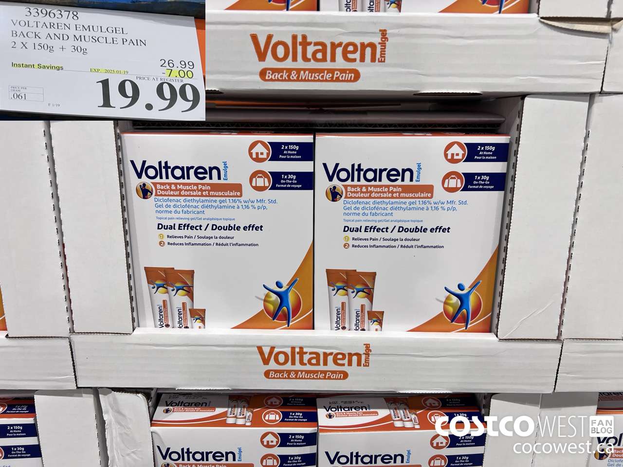 3396378 VOLTAREN EMULGEL BACK AND MUSCLE PAIN 2 X 150g + 30g ($7.00 INSTANT SAVINGS EXPIRES ON 2025-01-19) $19.99