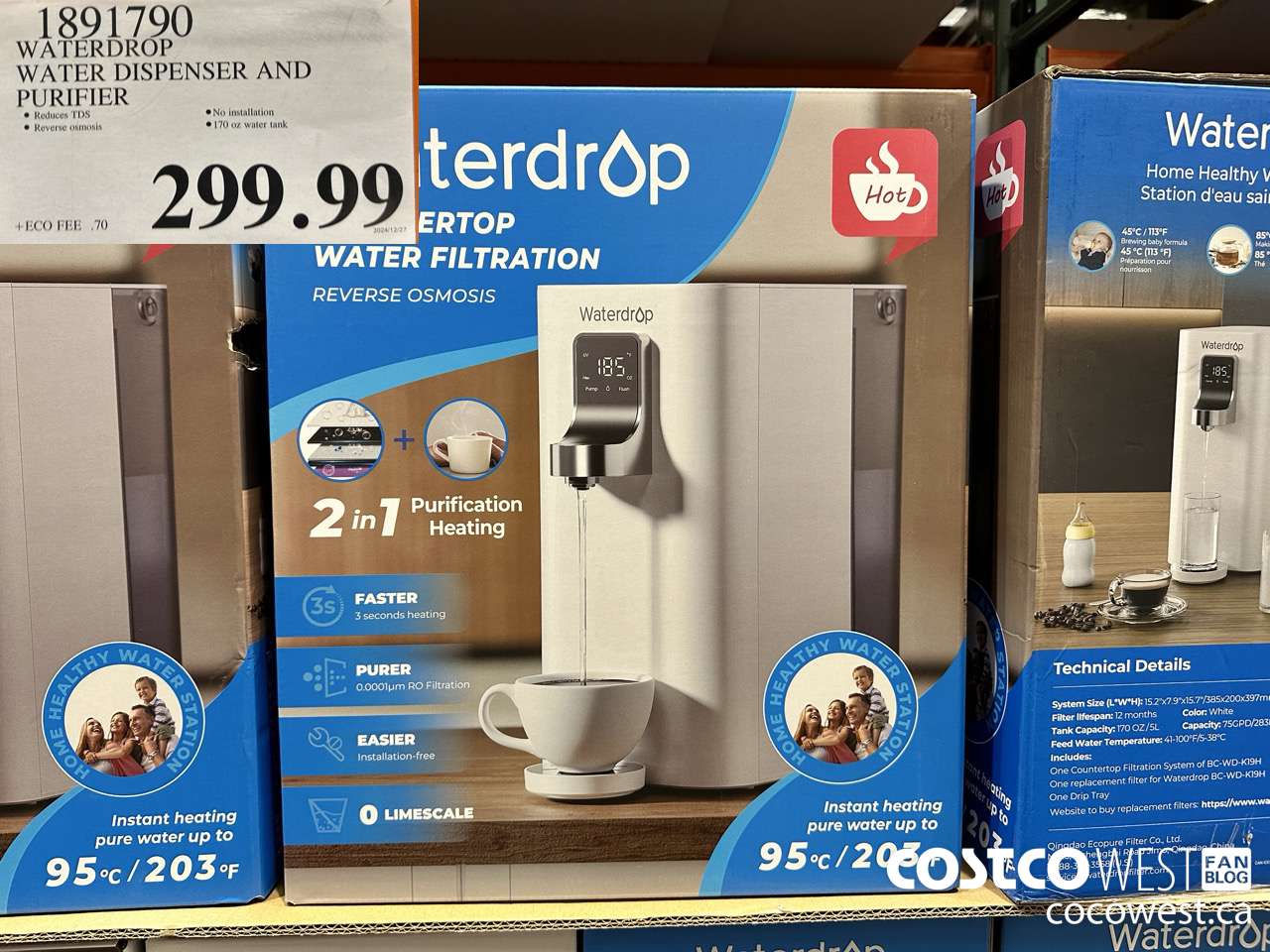 1891790 WATERDROP WATER DISPENSER AND PURIFIER $299.99