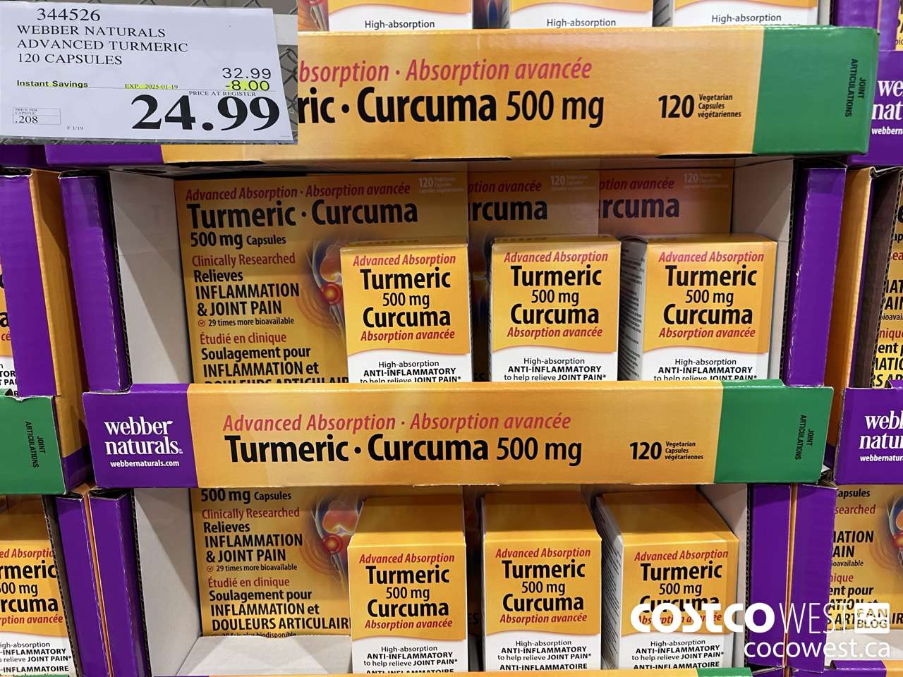 344526 WEBBER NATURALS ADVANCED TURMERIC 120 CAPSULES ($8.00 INSTANT SAVINGS EXPIRES ON 2025-01-19) $24.99