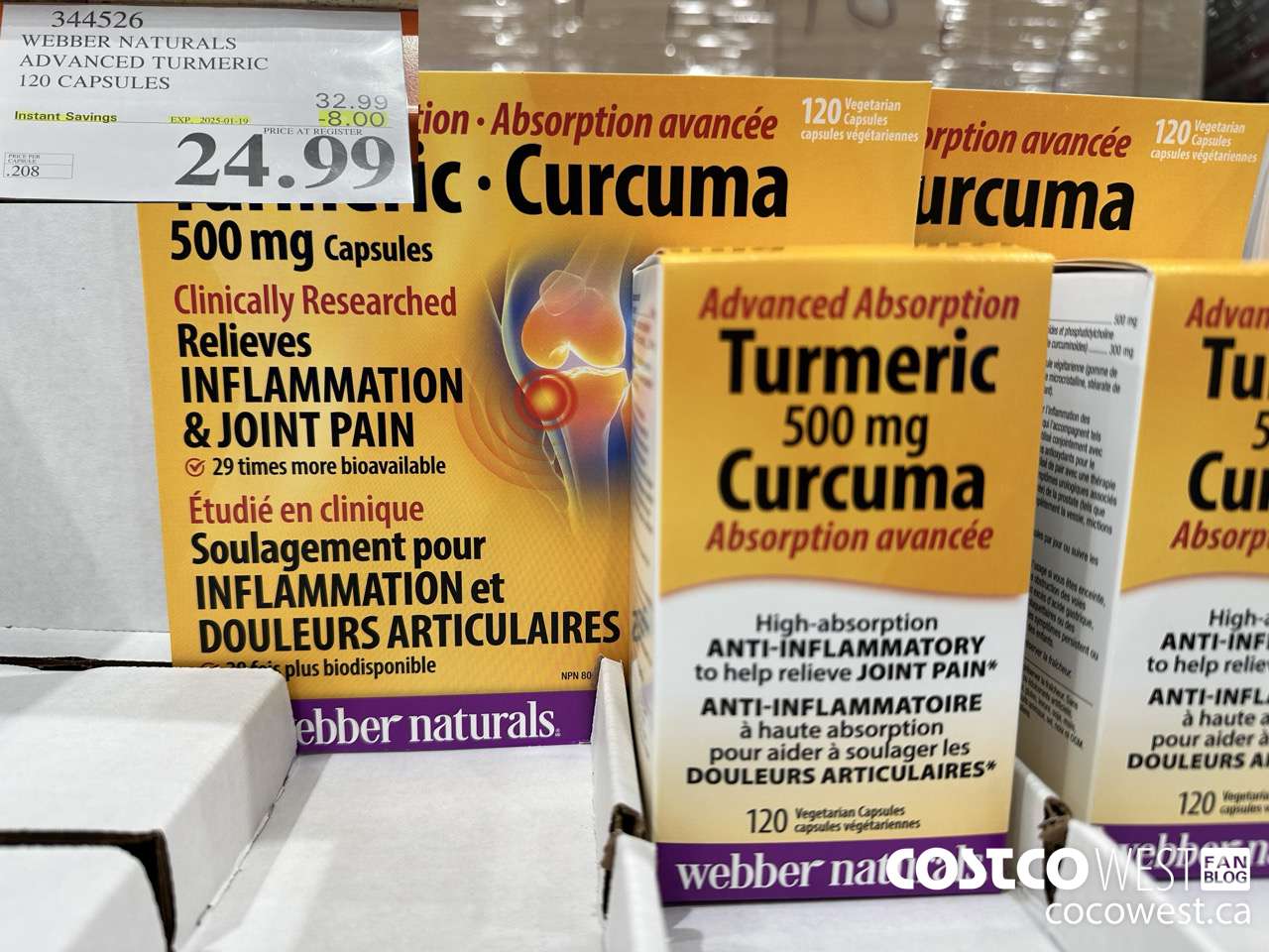 344526 WEBBER NATURALS ADVANCED TURMERIC 120 CAPSULES ($8.00 INSTANT SAVINGS EXPIRES ON 2025-01-19) $24.99