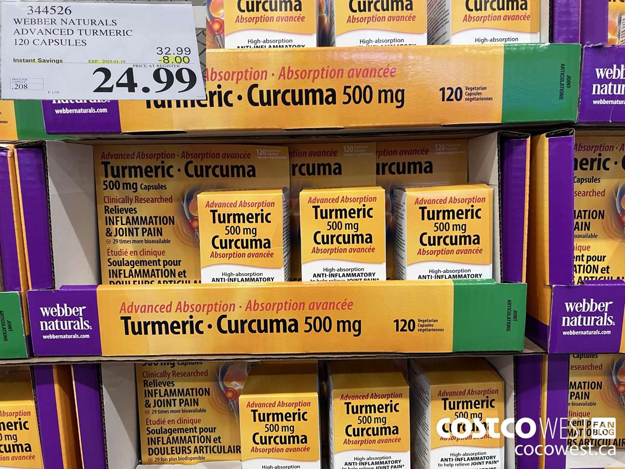 344526 WEBBER NATURALS ADVANCED TURMERIC 120 CAPSULES ($8.00 INSTANT SAVINGS EXPIRES ON 2025-01-19) $24.99