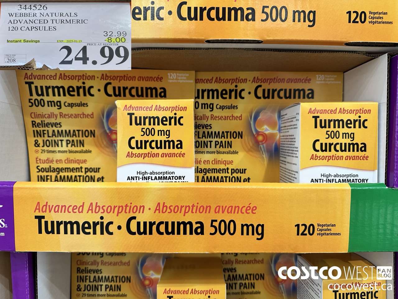 344526 WEBBER NATURALS ADVANCED TURMERIC 120 CAPSULES ($8.00 INSTANT SAVINGS EXPIRES ON 2025-01-19) $24.99