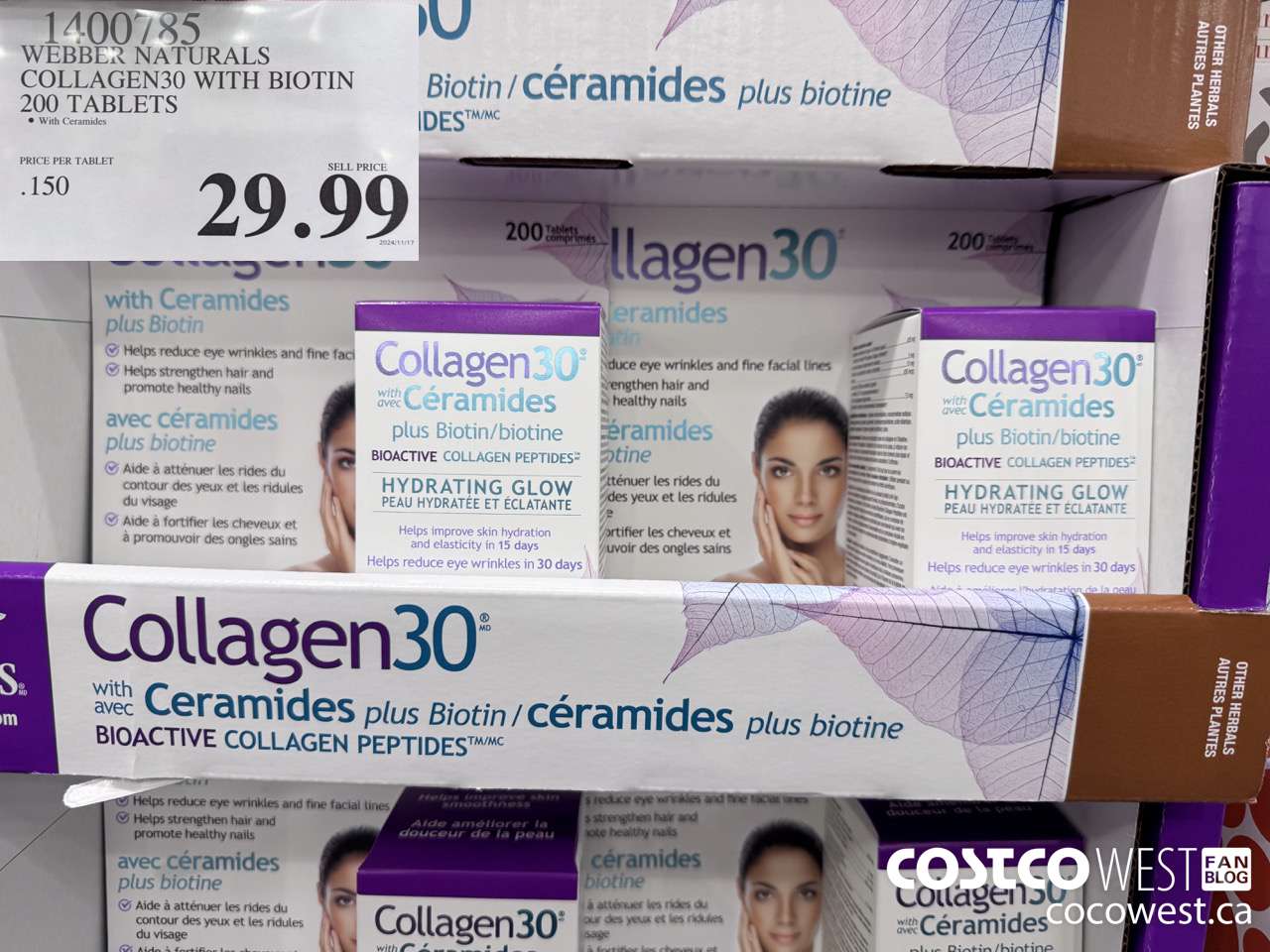 1400785 WEBBER NATURALS COLLAGEN30 WITH BIOTIN & CERAMIDES 200 TABLET $29.99