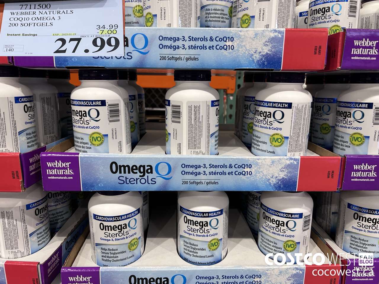 7711500 WEBBER NATURALS COQ10 OMEGA 3 200 SOFTGELS ($7.00 INSTANT SAVINGS EXPIRES ON 2025-01-19) $27.99