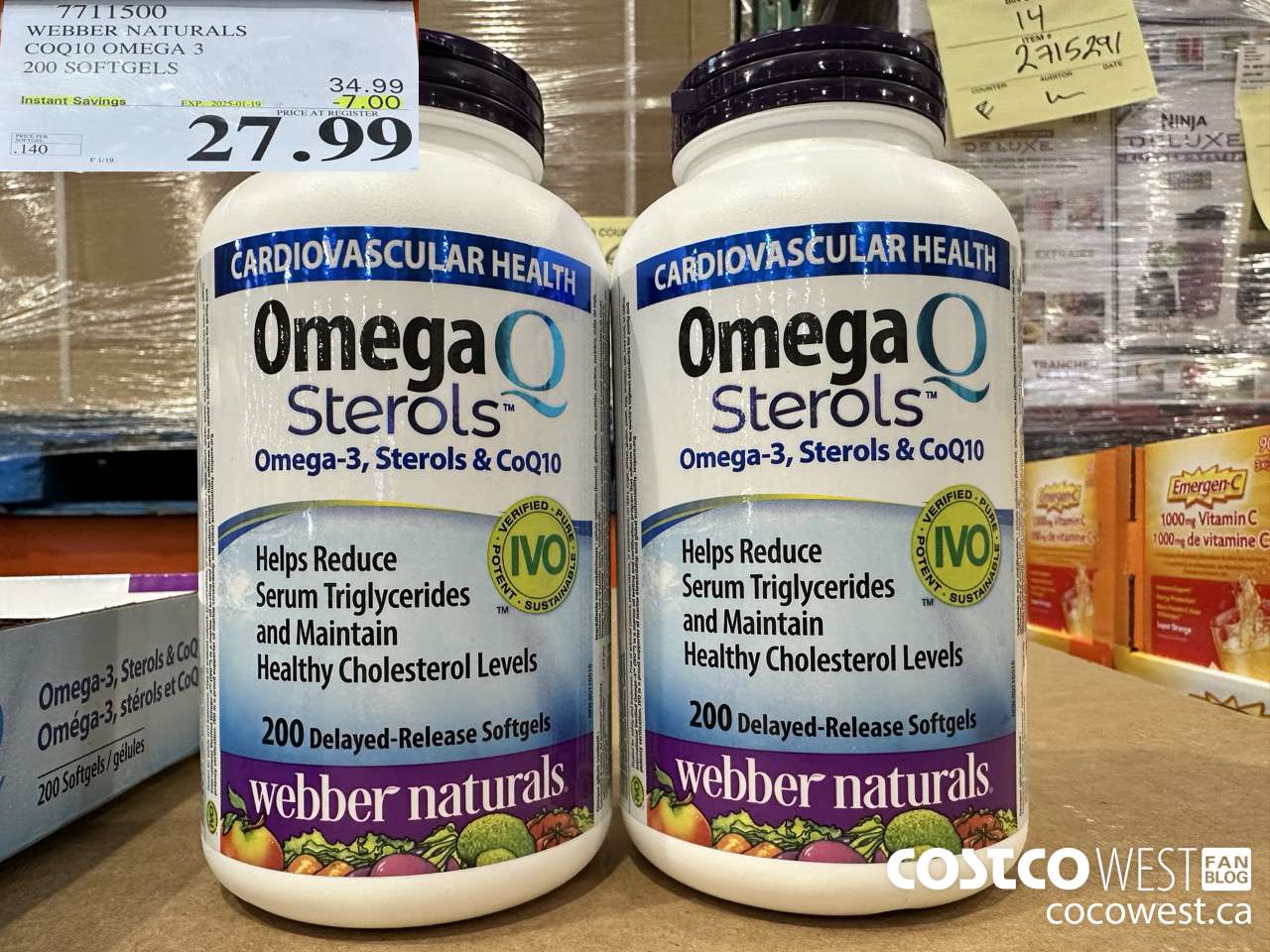7711500 WEBBER NATURALS COQ10 OMEGA 3 200 SOFTGELS ($7.00 INSTANT SAVINGS EXPIRES ON 2025-01-19) $27.99