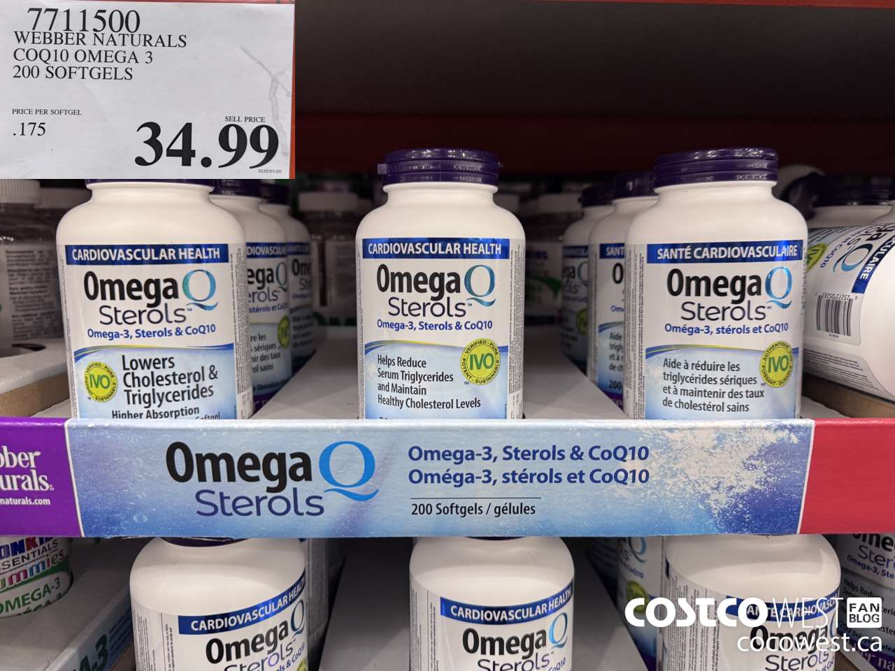 7711500 WEBBER NATURALS COQ10 OMEGA 3 200 SOFTGELS $34.99