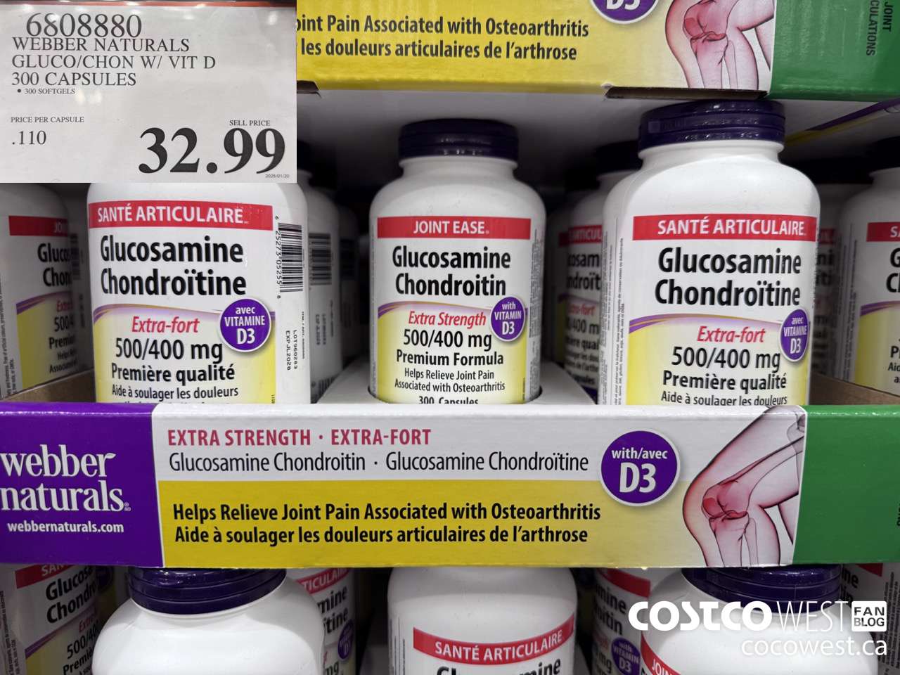6808880 WEBBER NATURALS GLUCO/CHON 500/400 MG W/VIT D 300 CAPSULES $32.99