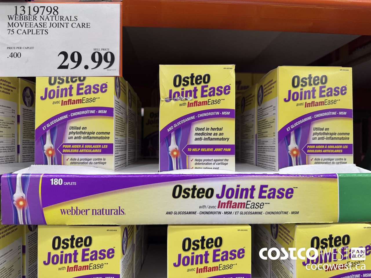 1319798 WEBBER NATURALS MOVEEASE TRIPLE ACTION JOINT 75 CAPLETS $29.99