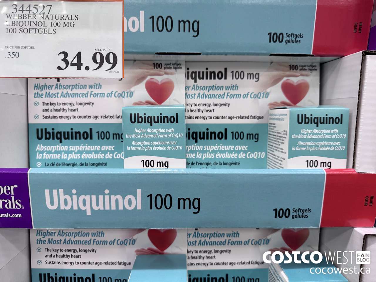 344527 WEBBER NATURALS UBIQUINOL 100 MG 100 SOFTGELS $34.99