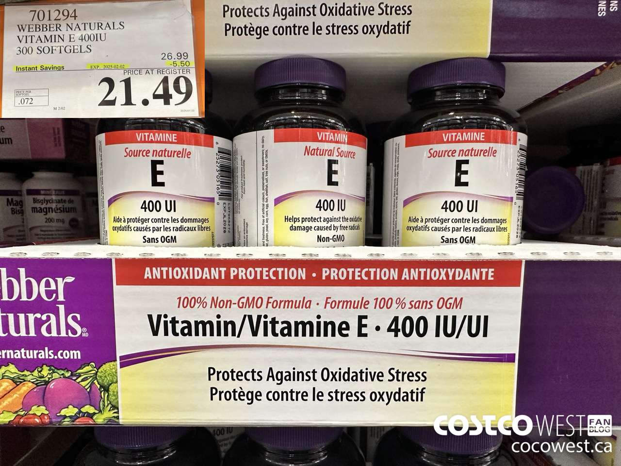 701294 WEBBER NATURALS VITAMIN E NATURAL 400 IU 300 SOFTGELS ($5.50 INSTANT SAVINGS EXPIRES ON 2025-02-02) $21.49