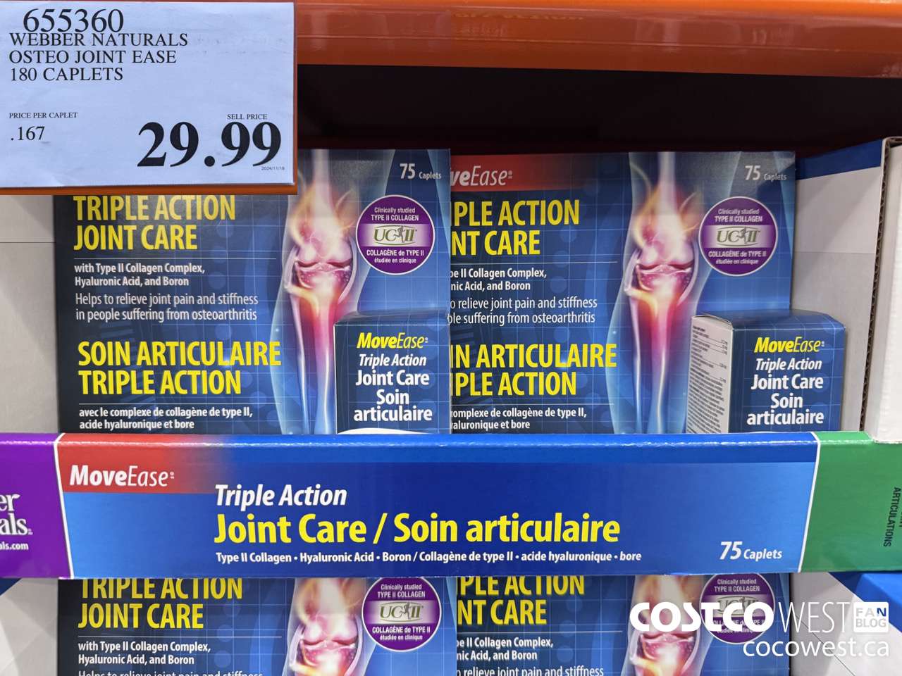 655360 WEBBER NAURALS OSTEO JOINT EASE 180 CAPLETS $29.99