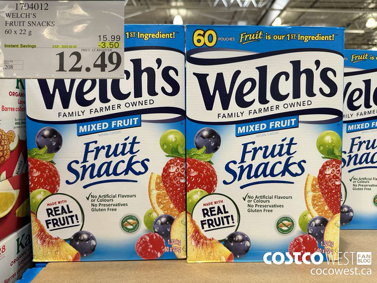 1704012 WELCH'S FRUIT SNACKS 60 X 22 G ($3.50 INSTANT SAVINGS EXPIRES ON 2025-02-02) $12.49