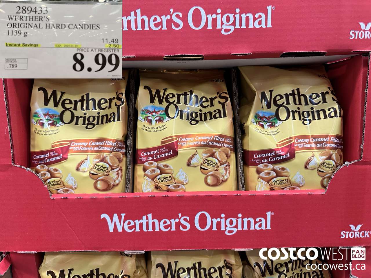 289433 WERTHER'S ORIGINAL HARD CANDIES 1139G ($2.50 INSTANT SAVINGS EXPIRES ON 2025-01-19) $8.99
