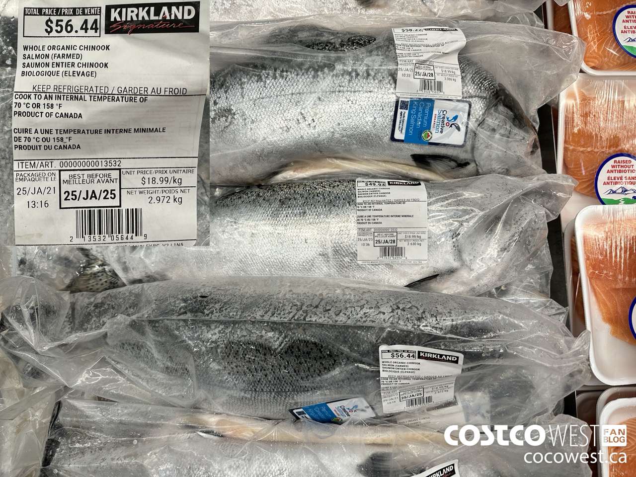 13532 WHOLE ORGANIC CHINOOK SALMON (FARMED) $18.99