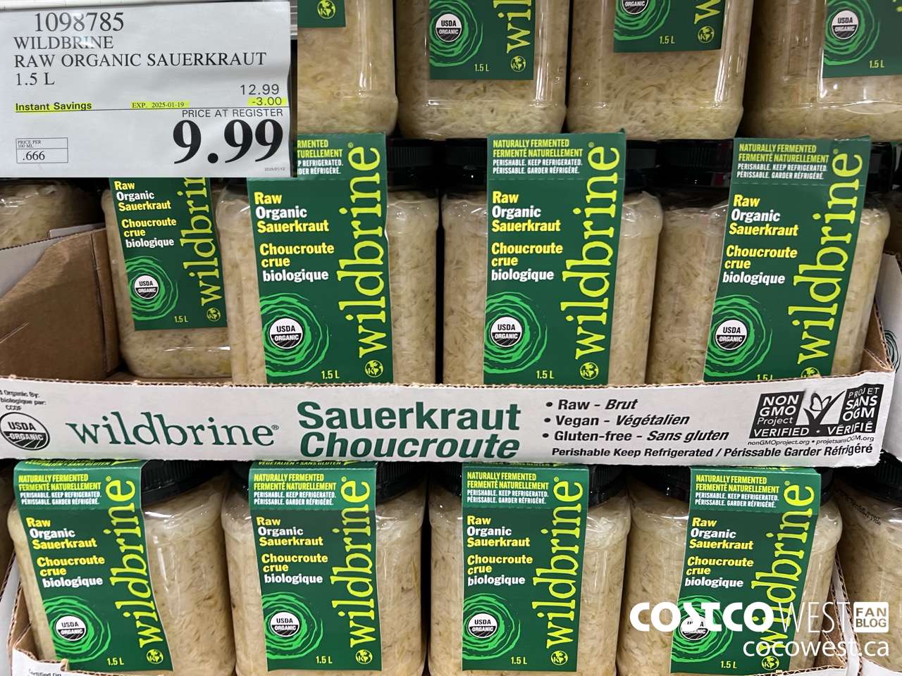 1098785 WILDBRINE RAW ORGANIC SAUERKRAUT 1.5L ($3.00 INSTANT SAVINGS EXPIRES ON 2025-01-19) $9.99