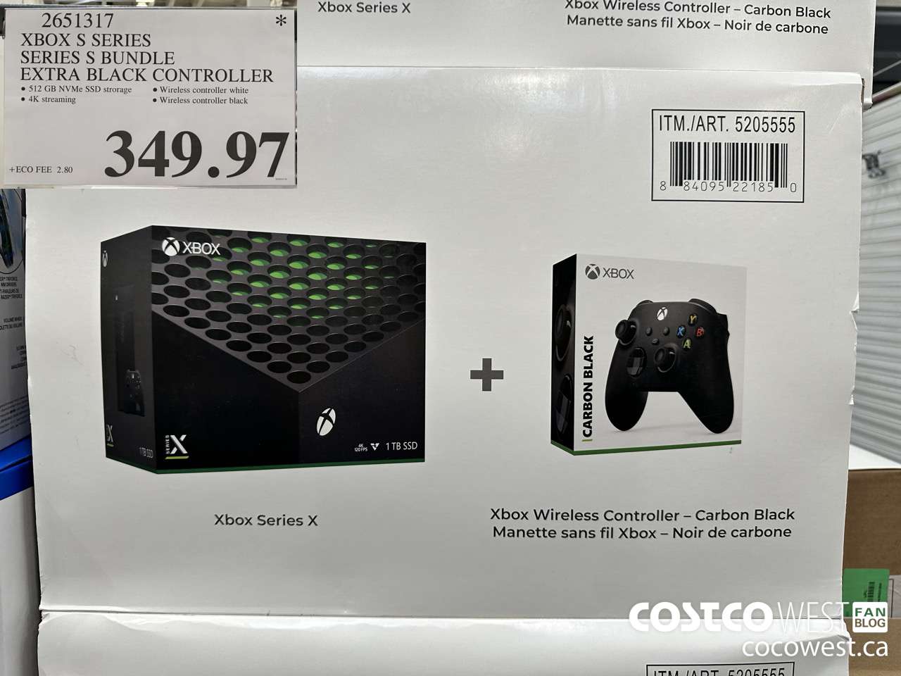 2651317 XBOX S SERIES SERIES S BUNDLE EXTRA BLACK CONTROLLER $349.97