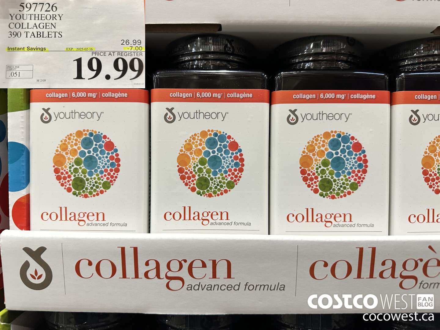 597726 YOUTHEORY COLLAGEN 390 TABLETS ($7.00 INSTANT SAVINGS EXPIRES ON 2025-02-16) $19.99