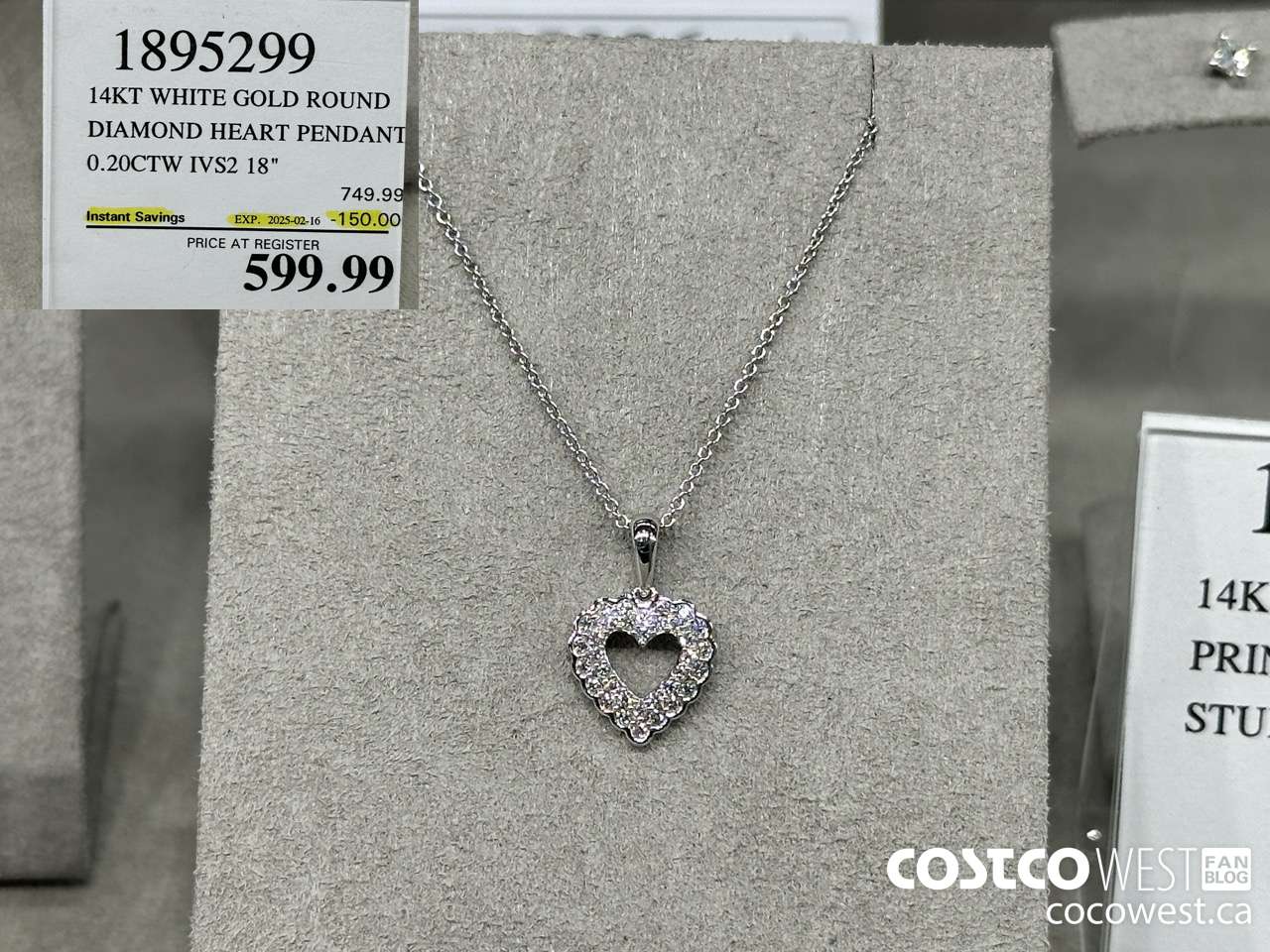 1895299 14KT WHITE GOLD ROUND DIAMOND HEART PENDANT O.20CTW IVS2 18