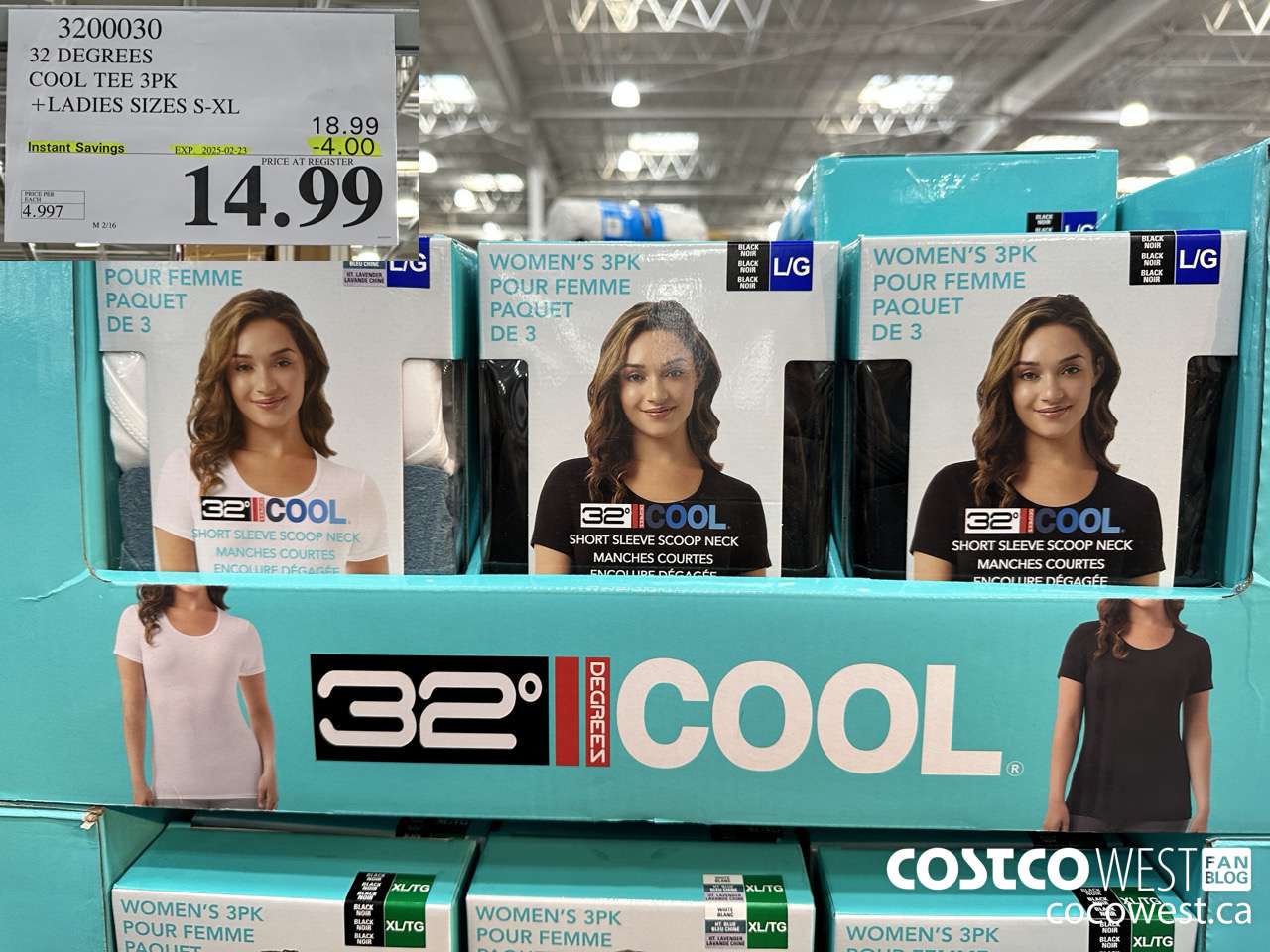 3200030 32 DEGREES COOL TEE 3PK LADIES SIZES S-XL ($4.00 INSTANT SAVINGS EXPIRES ON 2025-02-23) $14.99