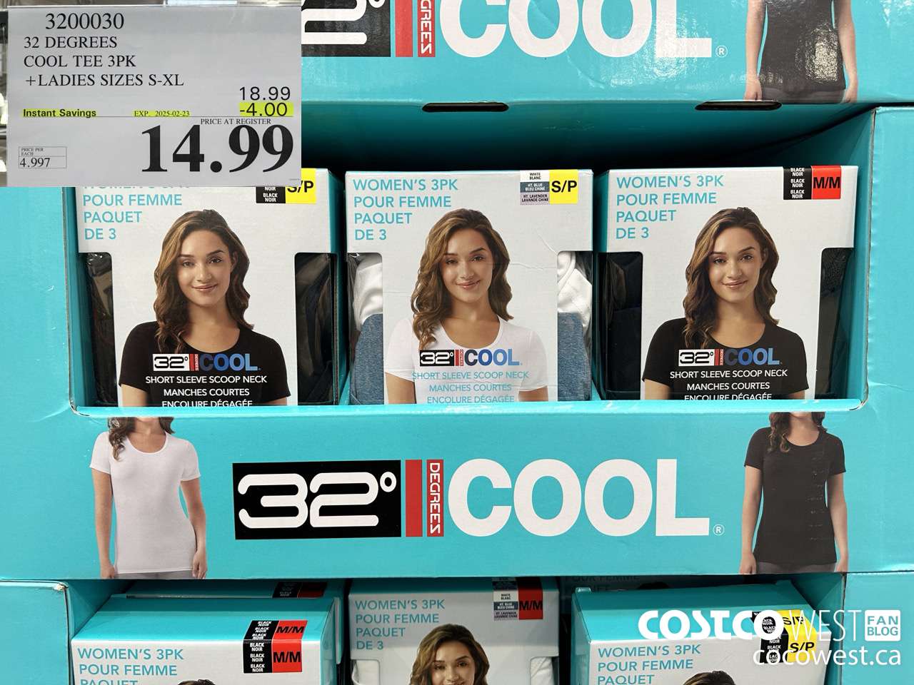 3200030 32 DEGREES COOL TEE 3PK LADIES SIZES S-XL ($4.00 INSTANT SAVINGS EXPIRES ON 2025-02-23) $14.99