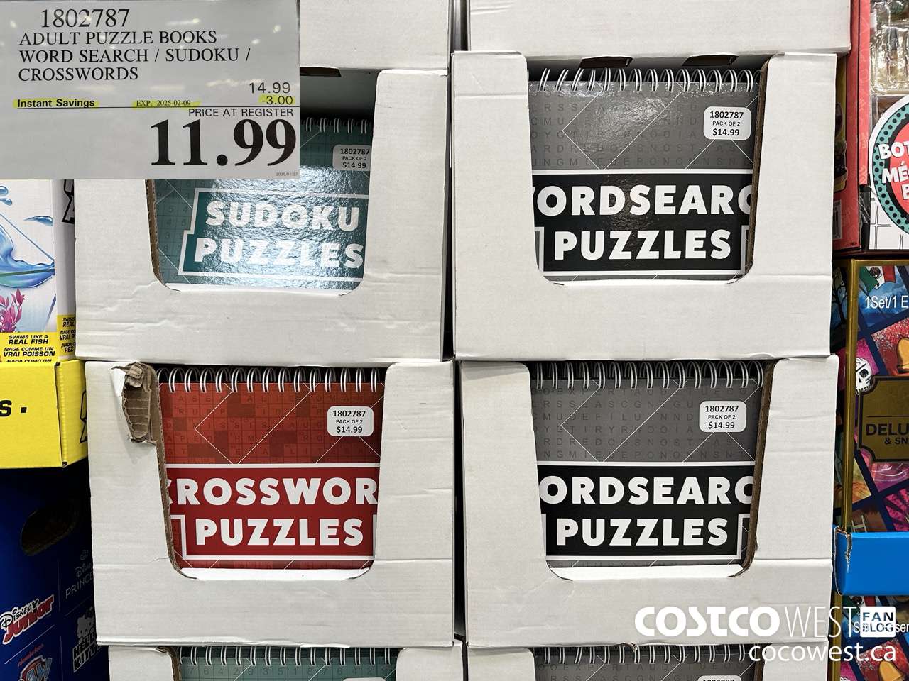 1802787 ADULT PUZZLE BOOKS WORD SEARCH / SUDOKU / CROSSWORD ($3.00 INSTANT SAVINGS EXPIRES ON 2025-02-09) $11.99