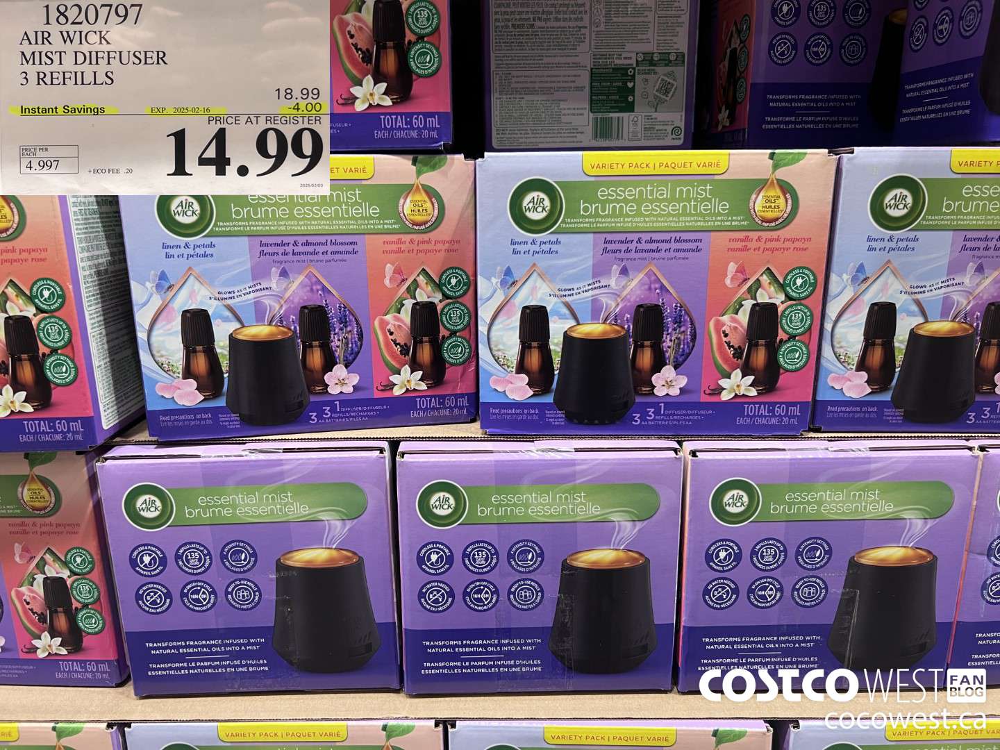 1820797 AIR WICK MIST DIFFUSER 3 REFILLS ($4.00 INSTANT SAVINGS EXPIRES ON 2025-02-16) $14.99