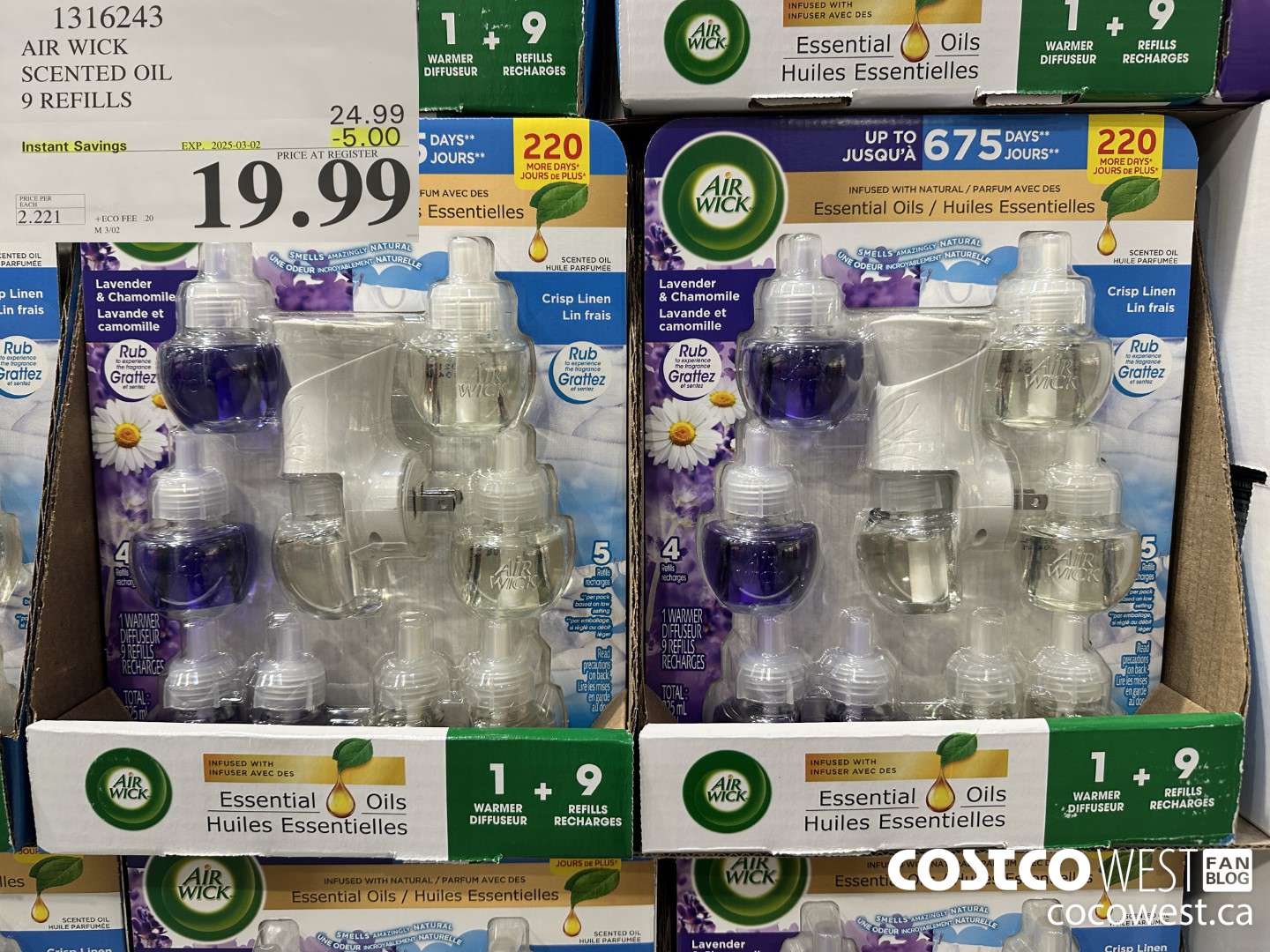 1316243 AIR WICK SCENTED OIL 9 REFILLS ($5.00 INSTANT SAVINGS EXPIRES ON 2025-03-02) $19.99