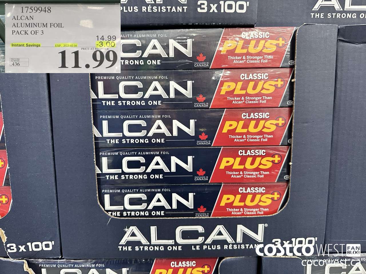 1759948 ALCAN ALUMINUM FOIL PACK OF 3 ($3.00 INSTANT SAVINGS EXPIRES ON 2025-02-16) $11.99