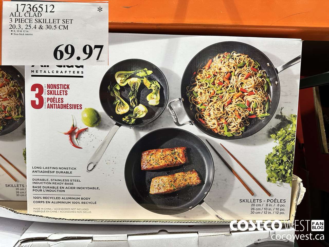 1736512 ALL-CLAD NON-STICK SKILLET 3-PIECE SET $69.97