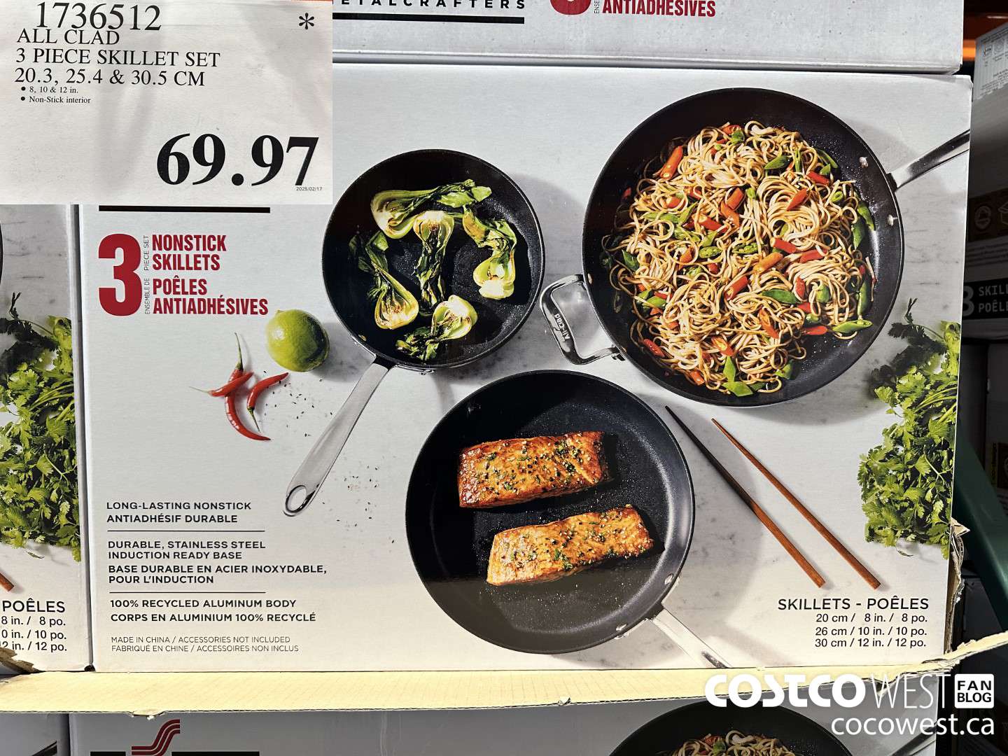 1736512 ALL-CLAD NON-STICK SKILLET 3-PIECE SET $69.97