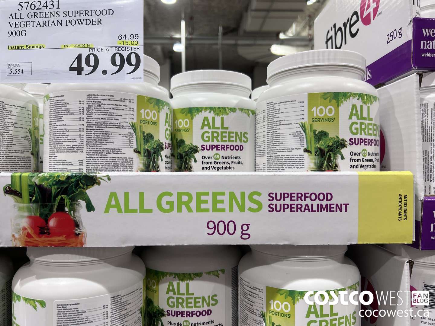 5762431 ALL GREENS SUPERFOOD VEGETERIAN POWDER 900G GLUTEN FREE ($15.00 INSTANT SAVINGS EXPIRES ON 2025-02-16) $49.99