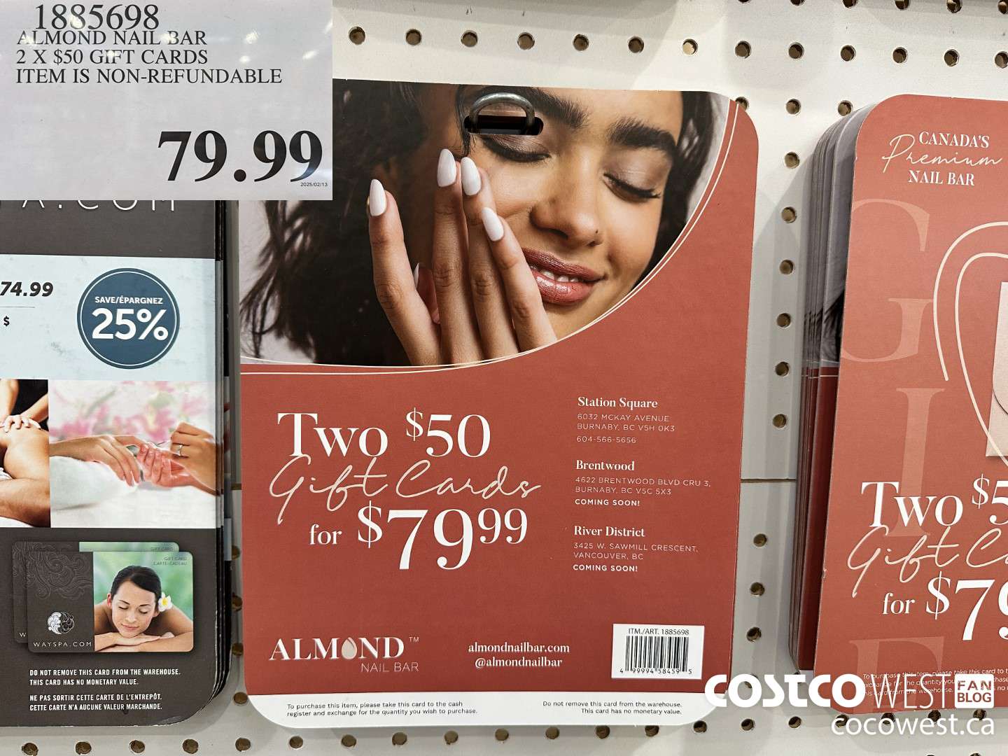 1885698 ALMOND NAIL BAR 2 X $50 GIFT CARDS ITEM IS NON-REFUNDABLE $79.99