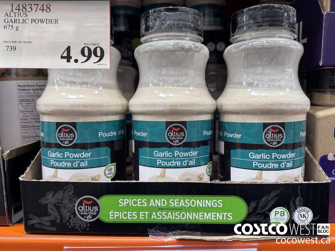 1483748 ALTIUS GARLIC POWDER 675G $4.99