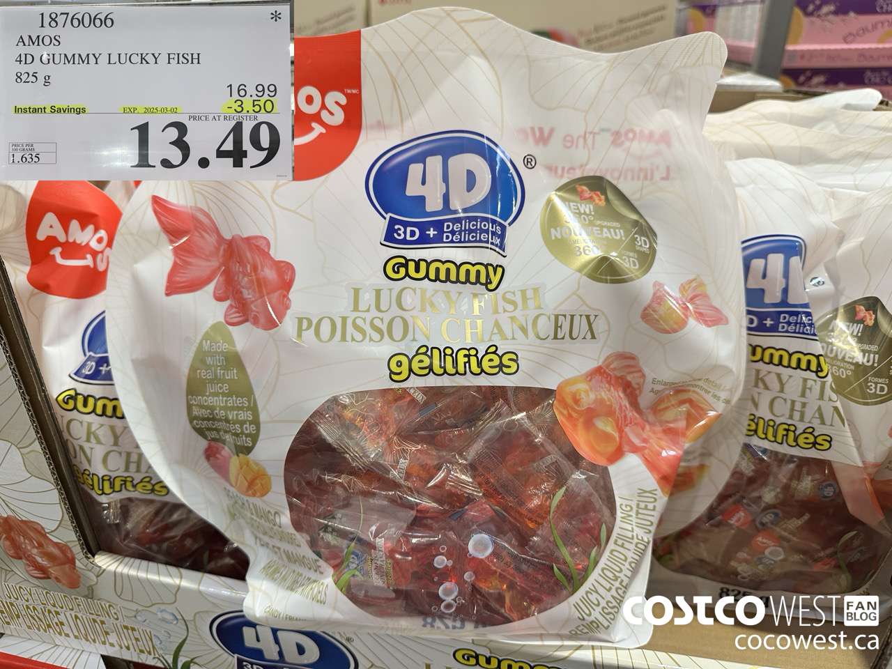 1876066 AMOS 4D GUMMY LUCKY FISH 825G ($3.50 INSTANT SAVINGS EXPIRES ON 2025-03-02) $13.49