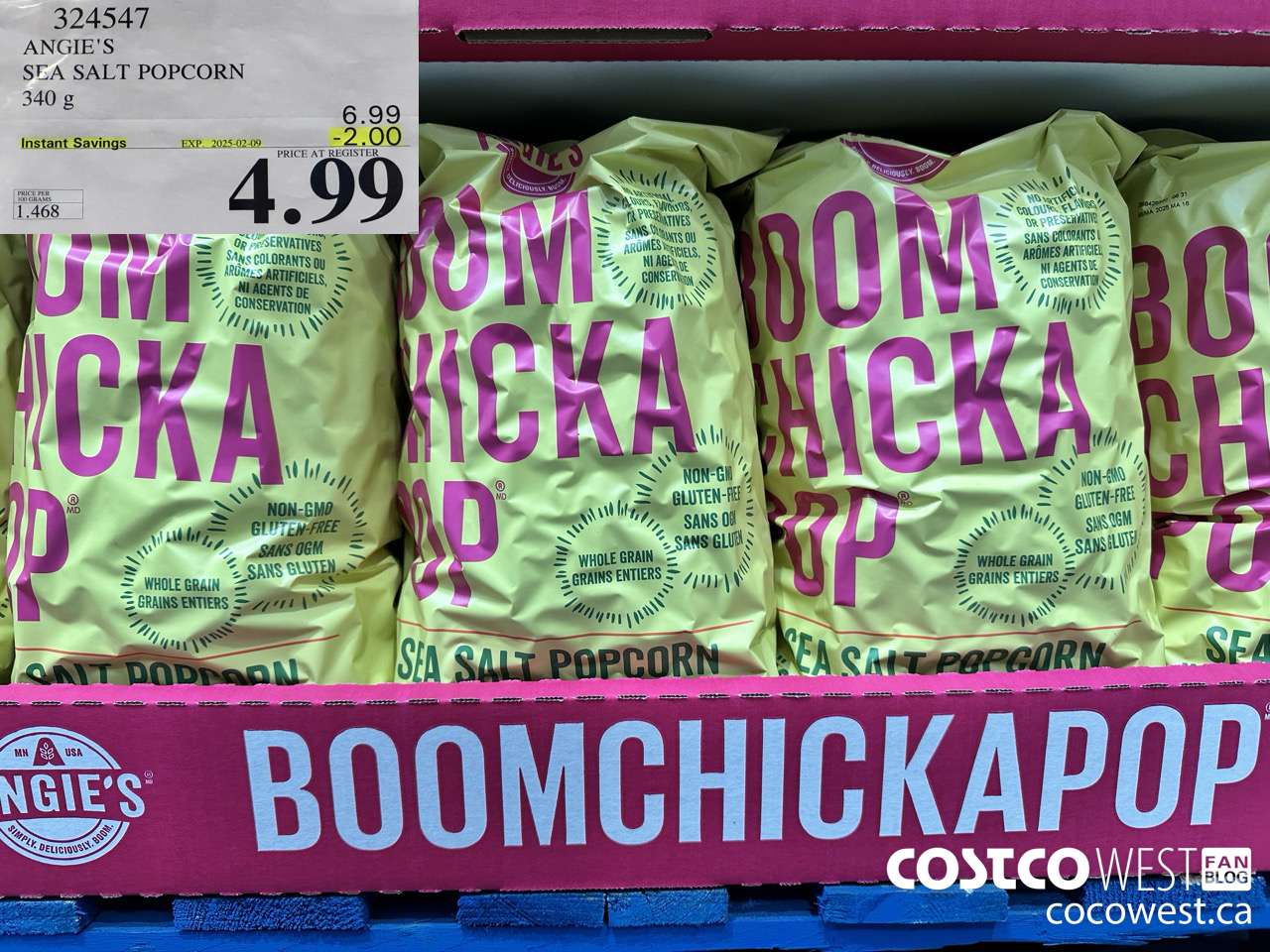 324547 ANGIE'S SEA SALT POPCORN 340 G ($2.00 INSTANT SAVINGS EXPIRES ON 2025-02-09) $4.99