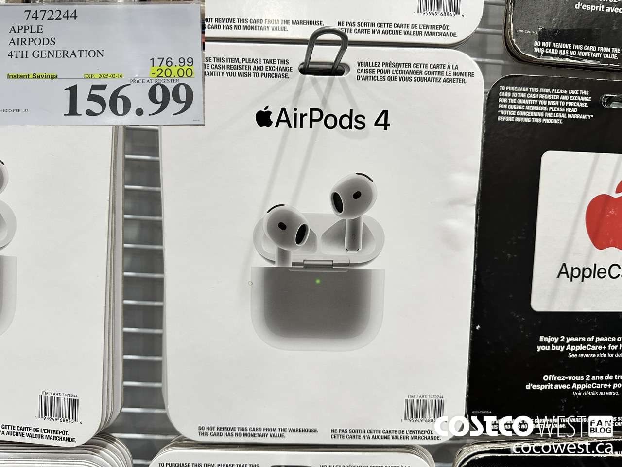 7472244 APPLE AIRPODS 4TH GENERATION ($20.00 INSTANT SAVINGS EXPIRES ON 2025-02-16) $156.99