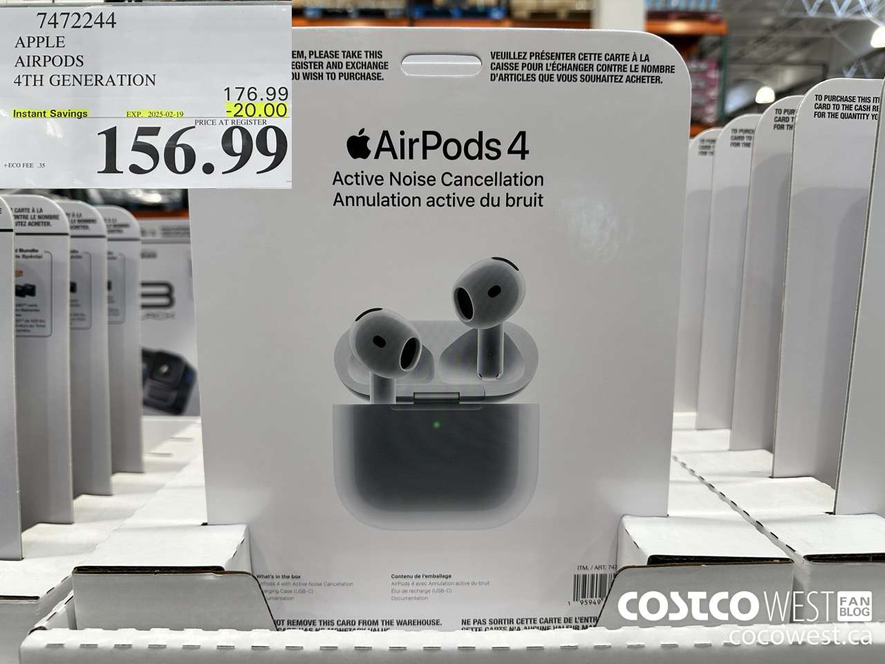 7472244 APPLE AIRPODS 4TH GENERATION ($20.00 INSTANT SAVINGS EXPIRES ON 2025-02-19) $156.99