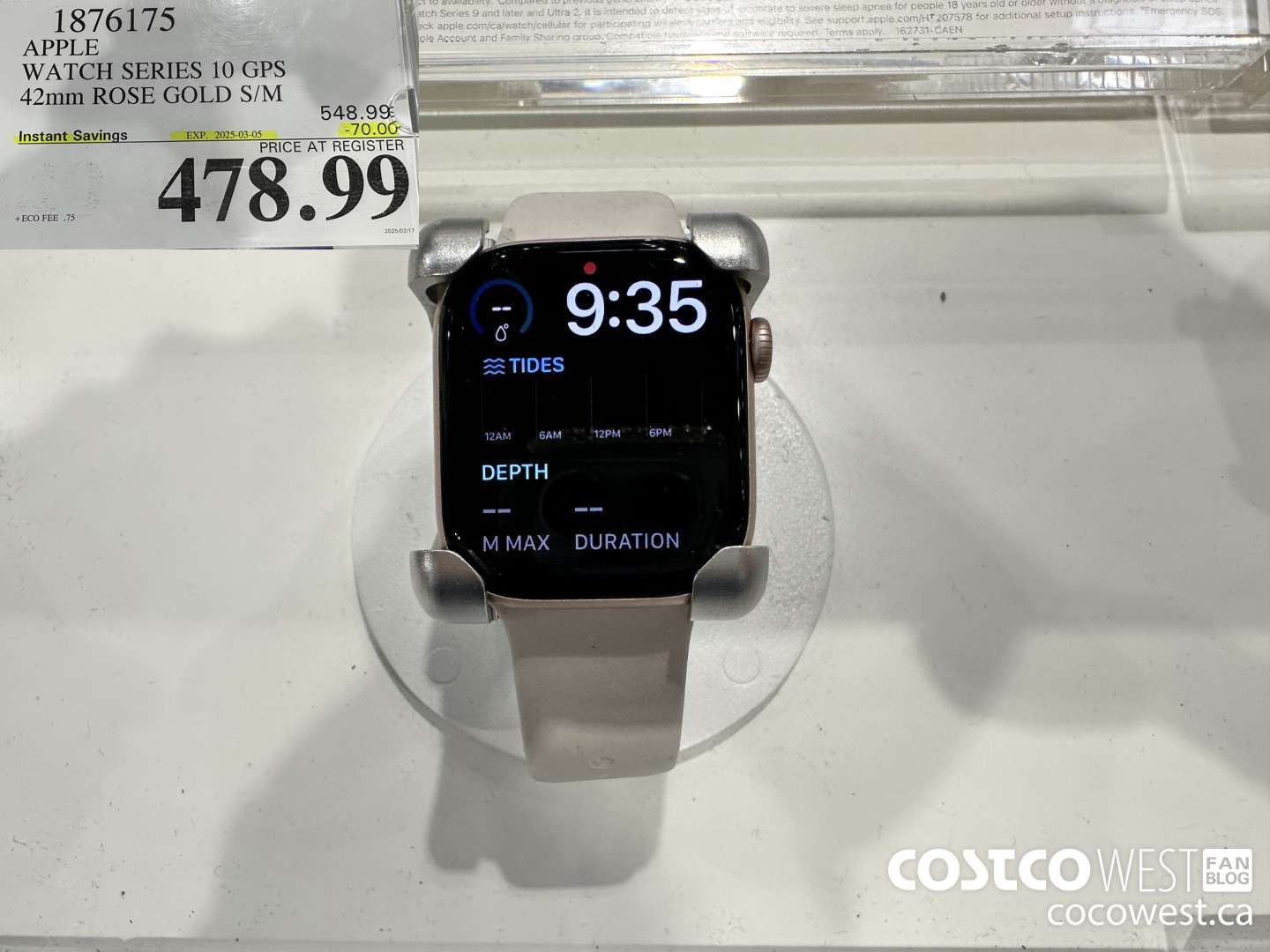 1876175 APPLE WATCH SERIES 10 GPS 42MM ROSE GOLD S/M ($70.00 INSTANT SAVINGS EXPIRES ON 2025-03-05) $478.99