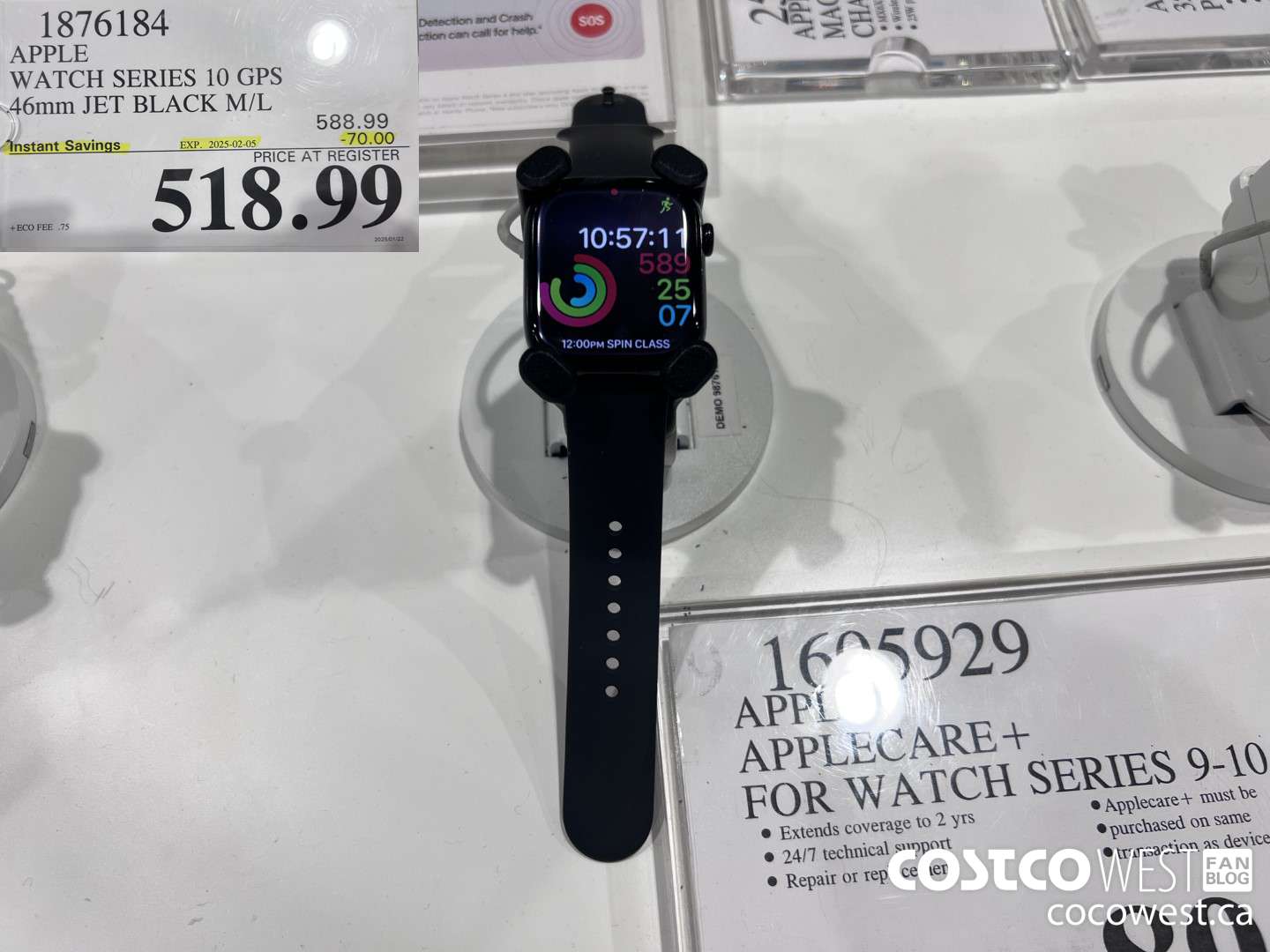 1876184 APPLE WATCH SERIES 10 GPS 46MM JET BLACK M/L ($70.00 INSTANT SAVINGS EXPIRES ON 2025-02-05) $518.99