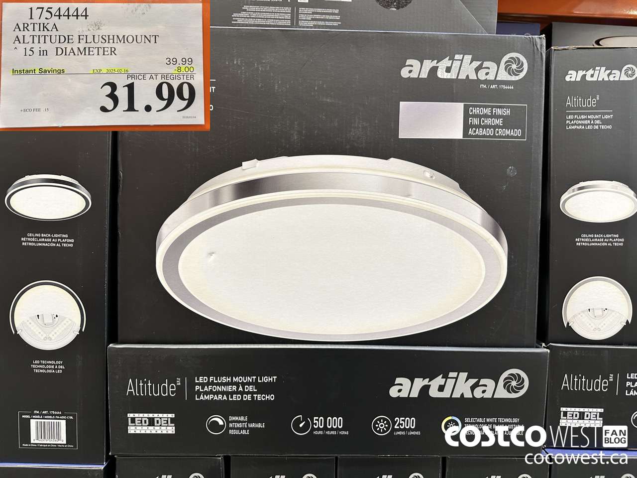 1754444 ARTIKA ALTITUDE FLUSHMOUNT 15IN DIAMETER ($8.00 INSTANT SAVINGS EXPIRES ON 2025-02-16) $31.99