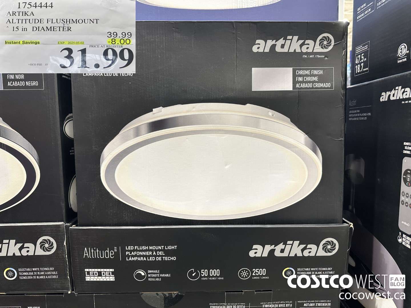 1754444 ARTIKA ALTITUDE FLUSHMOUNT 15IN DIAMETER ($8.00 INSTANT SAVINGS EXPIRES ON 2025-03-02) $31.99