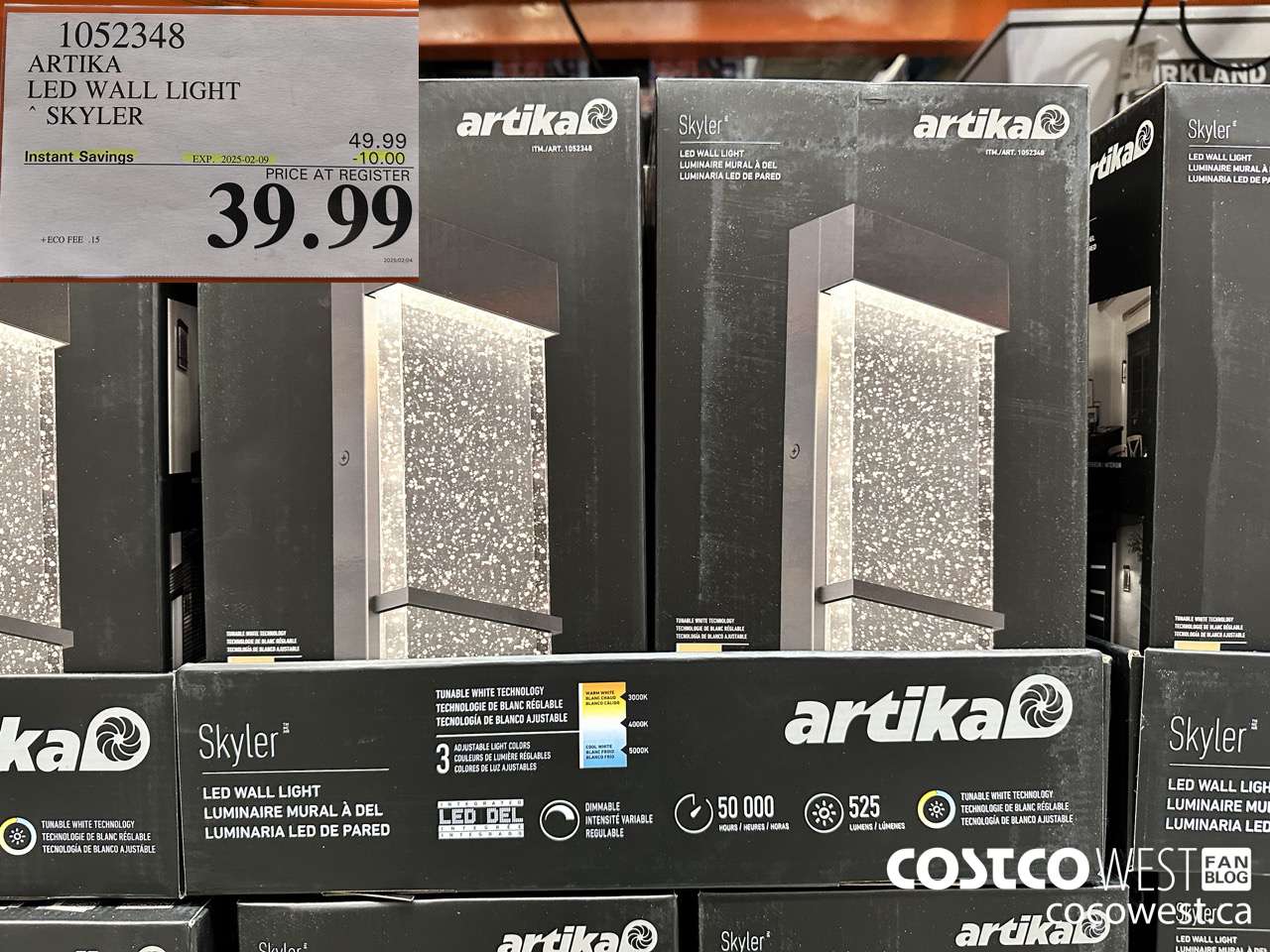 1052348 ARTIKA LED WALL LIGHT SKYLER ($10.00 INSTANT SAVINGS EXPIRES ON 2025-02-09) $39.99