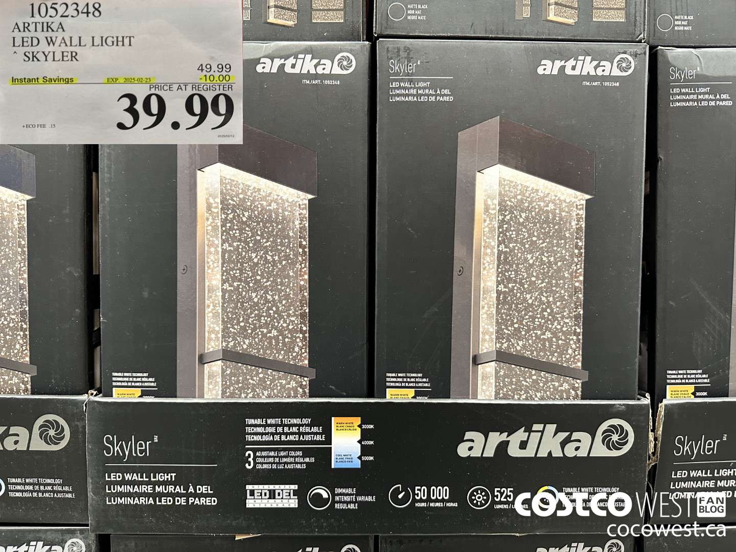 1052348 ARTIKA LED WALL LIGHT SKYLER ($10.00 INSTANT SAVINGS EXPIRES ON 2025-02-23) $39.99