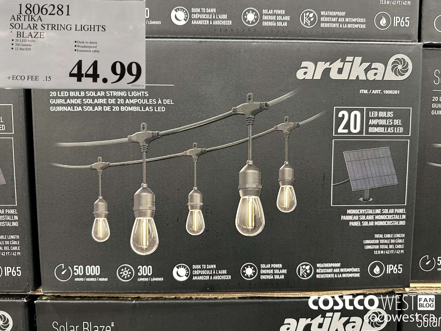 1806281 ARTIKA SOLAR STRING LIGHTS BLAZE $44.99