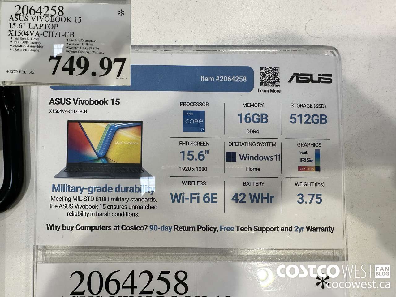 2064258 ASUS VIVBOOK 15 15.6