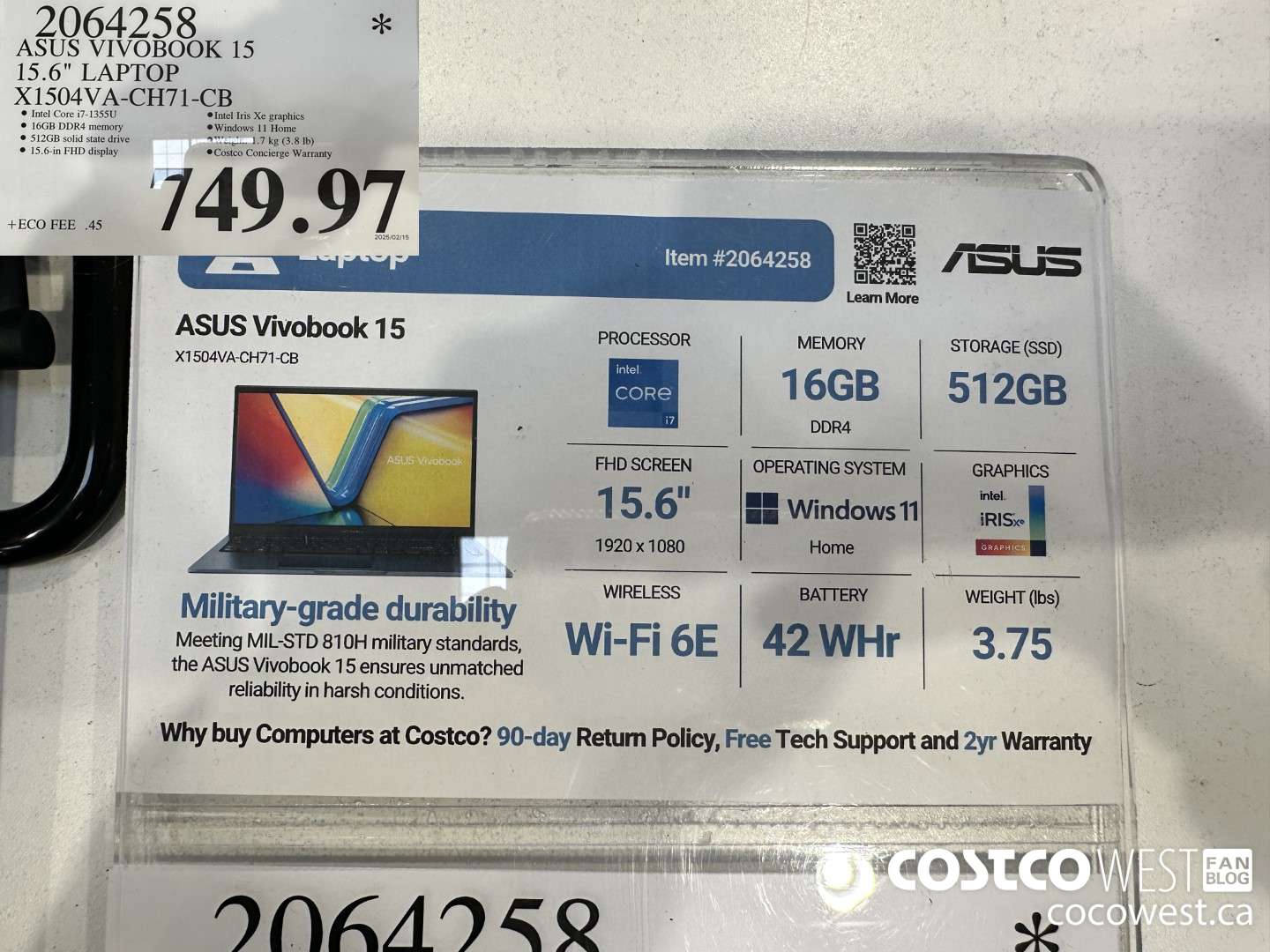 2064258 ASUS VIVBOOK 15 15.6