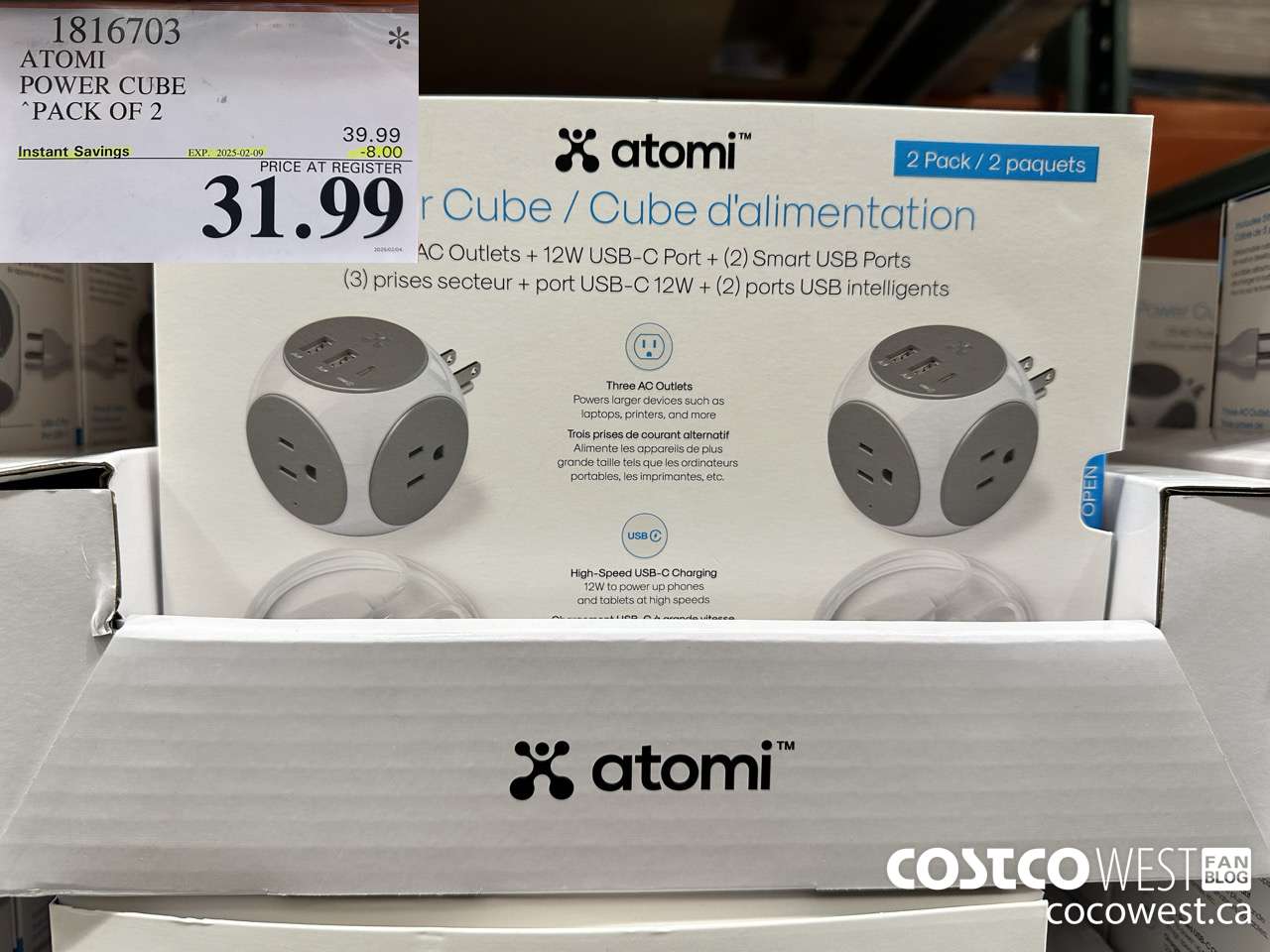 1816703 ATOMI POWER CUBE PACK OF 2 ($8.00 INSTANT SAVINGS EXPIRES ON 2025-02-09) $31.99