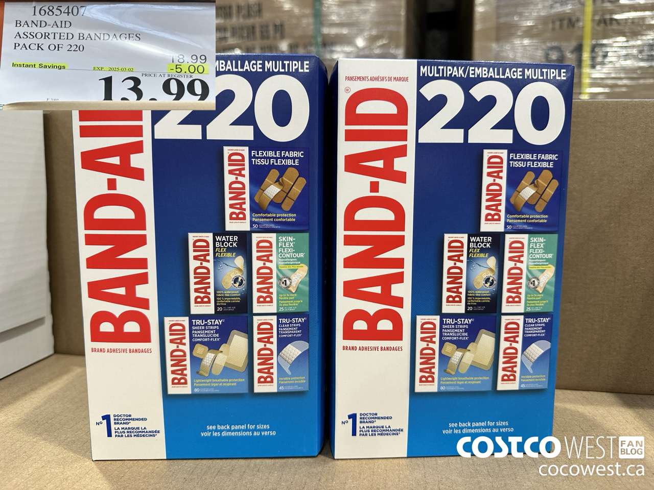 1685407 BAND-AID ASSORTED BANDAGES PACK OF 220 ($5.00 INSTANT SAVINGS EXPIRES ON 2025-03-02) $13.99